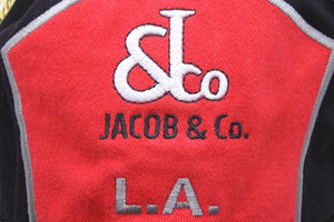 JACOB&CO ジェイコブ キャップ メンズ 4タイムゾーン 刺繡 ブラック コットン サイズ57CM 美品 中古 51227