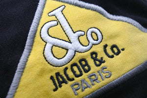 JACOB&CO ジェイコブ キャップ メンズ 4タイムゾーン 刺繡 ブラック コットン サイズ57CM 美品 中古 51227
