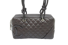 Load image into Gallery viewer, CHANEL シャネル カンボンライン ボーリング ハンドバッグ ワンショルダー ココマーク ブラウン カーフスキン 美品 中古 51258