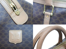 Load image into Gallery viewer, CELINE セリーヌ ヴィンテージ ボストンバッグ ハンドバッグ マカダム柄 ブラウン ゴールド金具 PVC レザー 良品 中古 51265