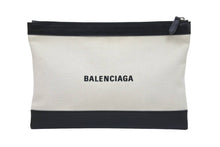 Load image into Gallery viewer, BALENCIAGA バレンシアガ クラッチバッグ ハンドバッグ 373834 9260 U 528147 キャンバスレザー ブラック ベージュ 美品 中古 51273