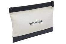 Load image into Gallery viewer, BALENCIAGA バレンシアガ クラッチバッグ ハンドバッグ 373834 9260 U 528147 キャンバスレザー ブラック ベージュ 美品 中古 51273