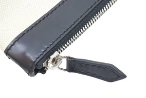 BALENCIAGA バレンシアガ クラッチバッグ ハンドバッグ 373834 9260 U 528147 キャンバスレザー ブラック ベージュ 美品 中古 51273