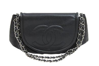CHANEL シャネル ショルダーバッグ ハーフムーンチェーンショルダーバッグ シルバー金具 美品 中古 51287