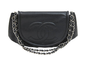 CHANEL シャネル ショルダーバッグ ハーフムーンチェーンショルダーバッグ シルバー金具 美品 中古 51287