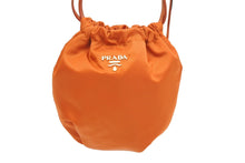 画像をギャラリービューアに読み込む, 極美品 PRADA プラダ ミニバッグ ポーチ オレンジ ナイロン レザー ゴールド金具 イタリア製 中古 51288