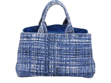 画像をギャラリービューアに読み込む, PRADA プラダ トートバッグ ハンドバッグ B1872B CANAPA STAMPATA カナパ ブルー ゴールド金具 良品 中古 51290