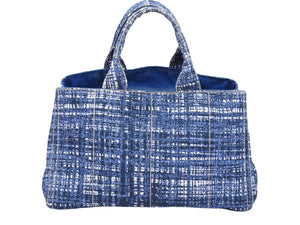 PRADA プラダ トートバッグ ハンドバッグ B1872B CANAPA STAMPATA カナパ ブルー ゴールド金具 良品 中古 51290