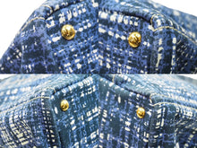 画像をギャラリービューアに読み込む, PRADA プラダ トートバッグ ハンドバッグ B1872B CANAPA STAMPATA カナパ ブルー ゴールド金具 良品 中古 51290