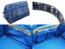 画像をギャラリービューアに読み込む, PRADA プラダ トートバッグ ハンドバッグ B1872B CANAPA STAMPATA カナパ ブルー ゴールド金具 良品 中古 51290