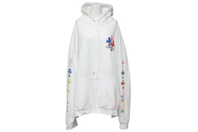 CHROME HEARTS クロムハーツ パーカー 22ss セメタリー マルチカラー クロスプルオーバー フーディ ホワイト 良品 中古 51323