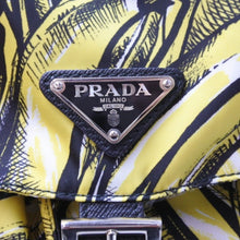 画像をギャラリービューアに読み込む, PRADA プラダ リュック デイパック バナナ柄 イエロー ナイロン レザー 1BZ811 シルバー金具 美品 中古 51324