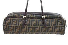 Load image into Gallery viewer, FENDI フェンディ ハンドバッグ ミニボストンバッグ ズッカ柄 8BL006 キャンバス レザー ブラウン シルバー金具 美品 中古 51362