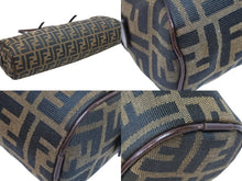 Load image into Gallery viewer, FENDI フェンディ ハンドバッグ ミニボストンバッグ ズッカ柄 8BL006 キャンバス レザー ブラウン シルバー金具 美品 中古 51362