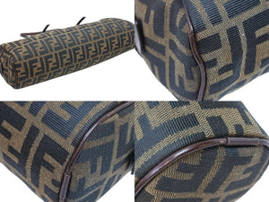FENDI フェンディ ハンドバッグ ミニボストンバッグ ズッカ柄 8BL006 キャンバス レザー ブラウン シルバー金具 美品 中古 51362