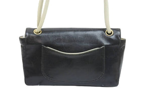 CHANEL シャネル ココマーク ターンロック 25cm パンチング ショルダー バッグ バイカラー 美品 中古 51370
