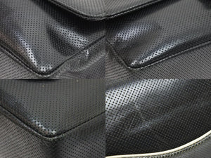 CHANEL シャネル ココマーク ターンロック 25cm パンチング ショルダー バッグ バイカラー 美品 中古 51370
