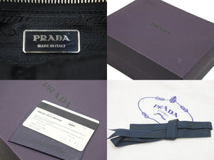 PRADA プラダ ワンショルダーバッグ BR2162 VELA VINTAGE 三角プレート ナイロン レザー ブラック シルバー金具 美品 中古 51385