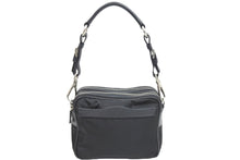 画像をギャラリービューアに読み込む, PRADA プラダ ワンショルダーバッグ BR2162 VELA VINTAGE 三角プレート ナイロン レザー ブラック シルバー金具 美品 中古 51385