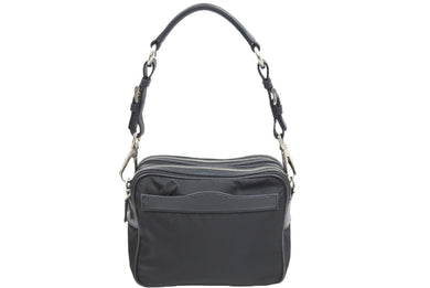 PRADA プラダ ワンショルダーバッグ BR2162 VELA VINTAGE 三角プレート ナイロン レザー ブラック シルバー金具 美品 中古 51385