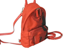 ジバンシィ ジバンシー バンビ バックパック リュックサック EXD0177 ナイロン レザー レッド ブラック シルバー金具 美品 中古 51388 