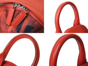 ジバンシィ ジバンシー バンビ バックパック リュックサック EXD0177 ナイロン レザー レッド ブラック シルバー金具 美品 中古 51388 
