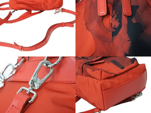 ジバンシィ ジバンシー バンビ バックパック リュックサック EXD0177 ナイロン レザー レッド ブラック シルバー金具 美品 中古 51388 