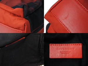 ジバンシィ ジバンシー バンビ バックパック リュックサック EXD0177 ナイロン レザー レッド ブラック シルバー金具 美品 中古 51388 