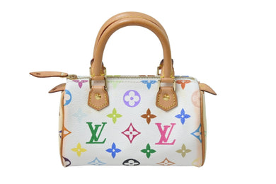 LouisVuitton ルイヴィトン ミニスピーディ ポーチ ハンドバッグ 村上隆 M92645 ホワイト モノグラムマルチカラー 良品 中古 51401