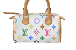 LouisVuitton ルイヴィトン ミニスピーディ ポーチ ハンドバッグ 村上隆 M92645 ホワイト モノグラムマルチカラー 良品 中古 51401