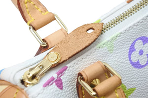 LouisVuitton ルイヴィトン ミニスピーディ ポーチ ハンドバッグ 村上隆 M92645 ホワイト モノグラムマルチカラー 良品 中古 51401