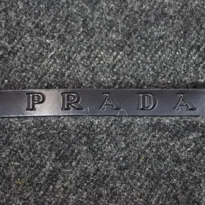 PRADA プラダ ワンショルダーバッグ ハンドバッグ イタリア製 ウール コットン カーフレザー グレー ブラック 美品 中古 51406