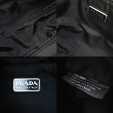 画像をギャラリービューアに読み込む, PRADA プラダ ワンショルダーバッグ ハンドバッグ イタリア製 ウール コットン カーフレザー グレー ブラック 美品 中古 51406