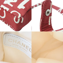 Load image into Gallery viewer, CHANEL シャネル ヴィンテージ バイシーライン ポーチ ココマーク レッド ホワイト キャンバス 美品 中古 51461