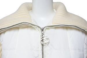 CHANEL シャネル スポーツライン リブニット 切り替え ダウン コート 00A ココマーク P16402W02678 サイズ36 中古 51470