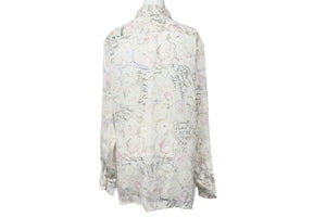 CHANEL シャネル ポップ柄 長袖シャツ マルチカラー 98C シースルー 総柄 シルク P10034V06274 サイズ40 中古 51491