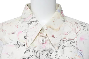 CHANEL シャネル ポップ柄 長袖シャツ マルチカラー 98C シースルー 総柄 シルク P10034V06274 サイズ40 中古 51491