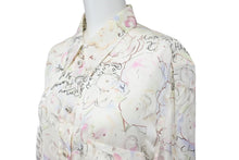 Load image into Gallery viewer, CHANEL シャネル ポップ柄 長袖シャツ マルチカラー 98C シースルー 総柄 シルク P10034V06274 サイズ40 中古 51491
