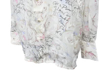 Load image into Gallery viewer, CHANEL シャネル ポップ柄 長袖シャツ マルチカラー 98C シースルー 総柄 シルク P10034V06274 サイズ40 中古 51491