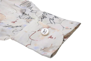 CHANEL シャネル ポップ柄 長袖シャツ マルチカラー 98C シースルー 総柄 シルク P10034V06274 サイズ40 中古 51491
