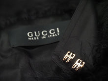 画像をギャラリービューアに読み込む, GUCCI グッチ ターキーフェザー 羽織り ファー シルク ブラック 黒付け袖 長袖 129661.XP071 中古 51493 