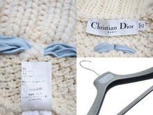 Load image into Gallery viewer, Christian Dior クリスチャンディオール リボン カーディガン ホワイト ターコイズブルー 0H24811AM545 サイズXS 良品 中古 51494