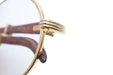 Load image into Gallery viewer, Cartier カルティエ トリニティ サングラス メガネ 度あり ウッドテンプル ウッド ブラウン ゴールド 52□18 美品 中古 51536