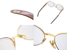 Load image into Gallery viewer, Cartier カルティエ トリニティ サングラス メガネ 度あり ウッドテンプル ウッド ブラウン ゴールド 52□18 美品 中古 51536