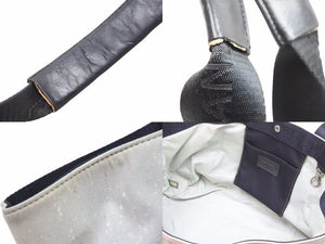 CHANEL シャネル シャネルスポーツ トートバッグ 波柄 9番台 ココマーク ブラック アイボリー グレー 中古 51558
