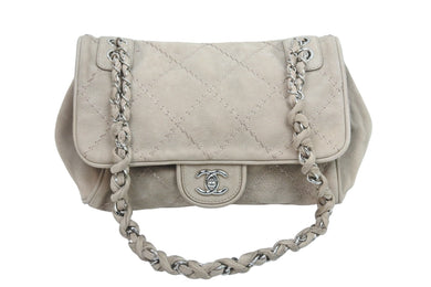 CHANEL シャネル マトラッセ ワイルドステッチチェーンショルダー 16番台 ベージュ シルバー金具 中古 51559