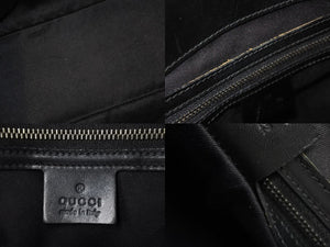 GUCCI グッチ GGキャンバス ハンドバッグ ミニトート 巾着バッグ レザー 黒 ブラック シルバー 109143 002122 中古 51565