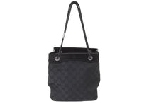 Load image into Gallery viewer, GUCCI グッチ GGキャンバス ハンドバッグ ミニトート 巾着バッグ レザー 黒 ブラック シルバー 109143 002122 中古 51565