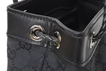 Load image into Gallery viewer, GUCCI グッチ GGキャンバス ハンドバッグ ミニトート 巾着バッグ レザー 黒 ブラック シルバー 109143 002122 中古 51565