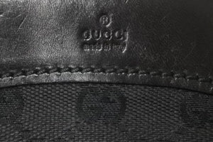 GUCCI グッチ GGキャンバス ハンドバッグ ミニトート 巾着バッグ レザー 黒 ブラック シルバー 109143 002122 中古 51565